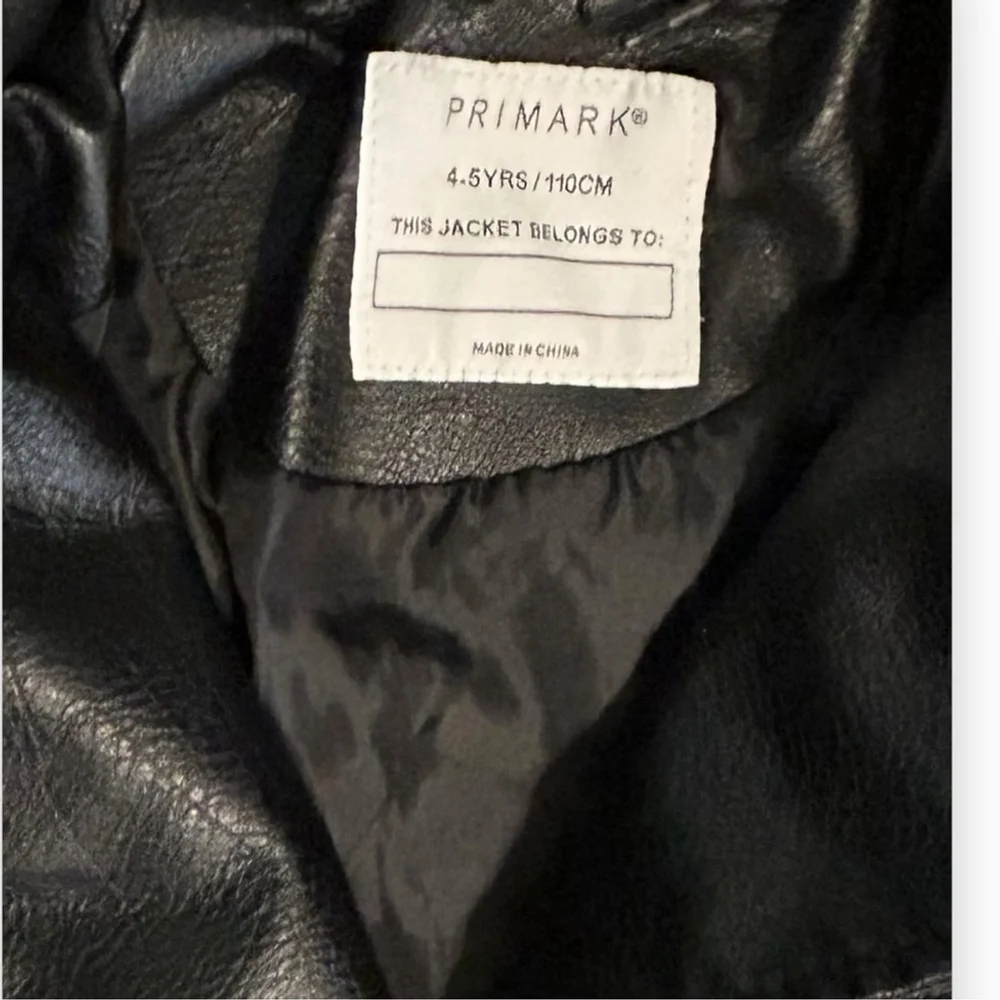 NWOT Primark Girls Vegan Black Leather Motorcycle Jacket- Size 4 - Picture 5 of 5